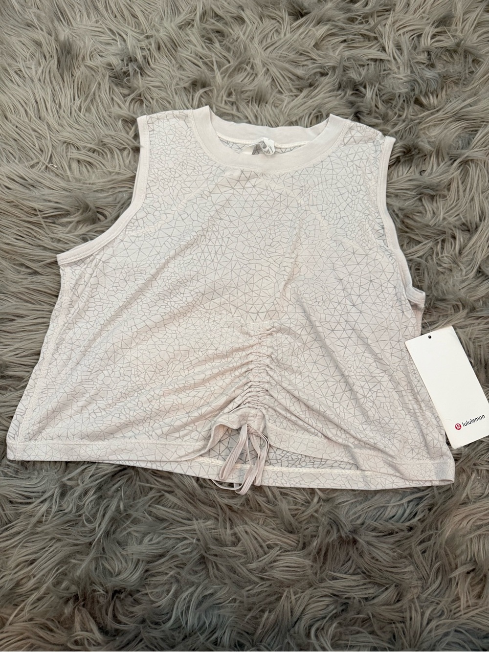 lululemon athletica tan Cinch me up front Tank